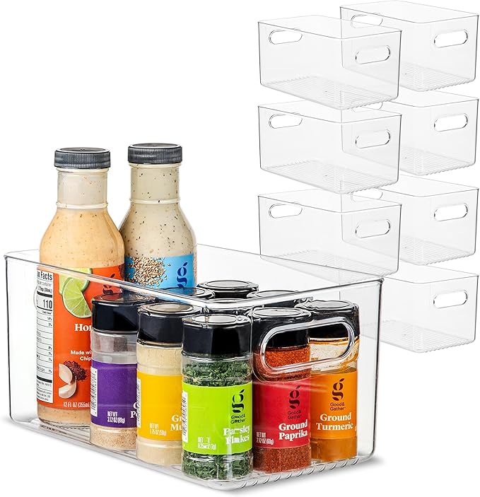 Plastic Food Storage 8 Pack Clear Container Bin by primebox