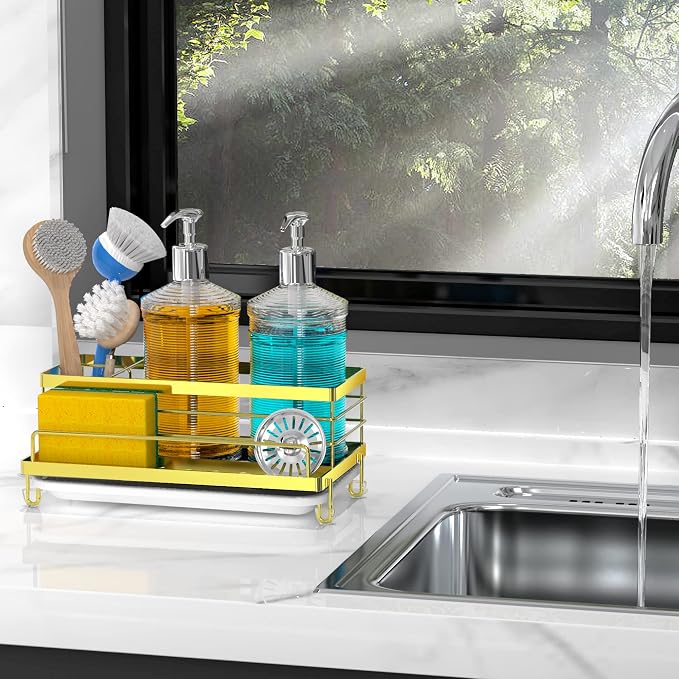 Cisily Kitchen Sink Caddy, 5.3 in Wide, 9.49 in Long, 4 Storage Spaces - Image 7