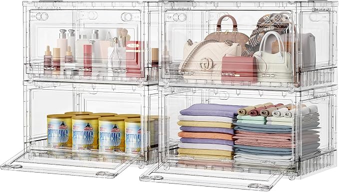 BROVIEW Clear Stackable Storage Bins Drawers, Open Front Large Plastic Storage by BROVIEW-EnjoytheArtofLife