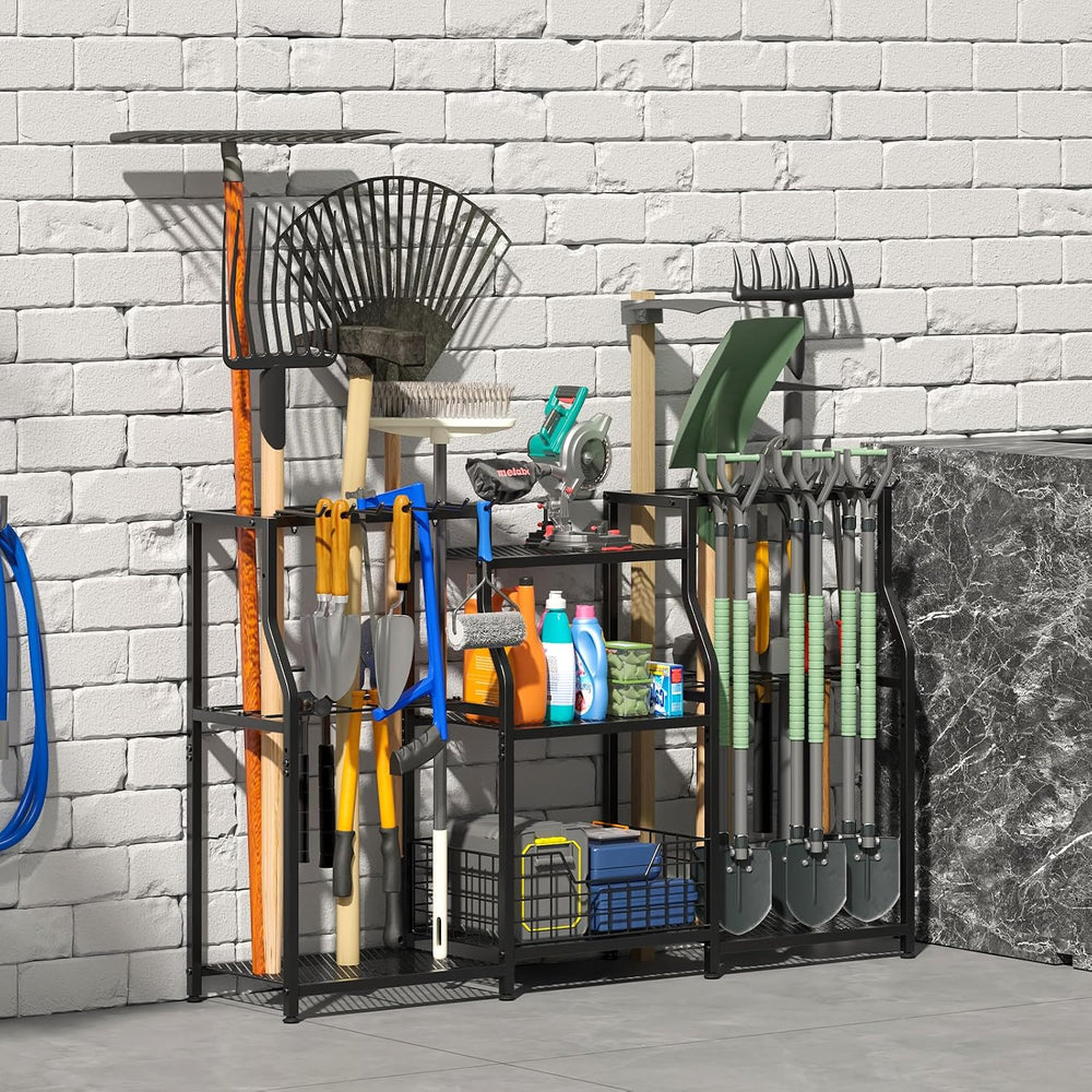 keomaisyto Garden Tool Organizer, Heavy Duty Yard Tool Tower Rack for Garage ...