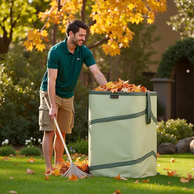 YUDI & GARDEN 46 Gallon Square Collapsible Yard Waste Containers｜Collapsible - Image 7