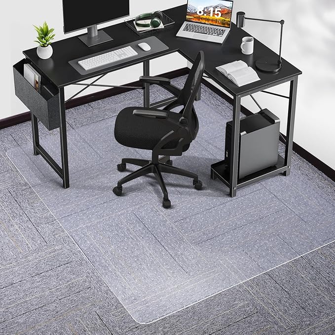 Chair Mat for Carpet, SALLOUS 46" x 60" Office Chair Mat for Carpeted Floors by SALLOUS