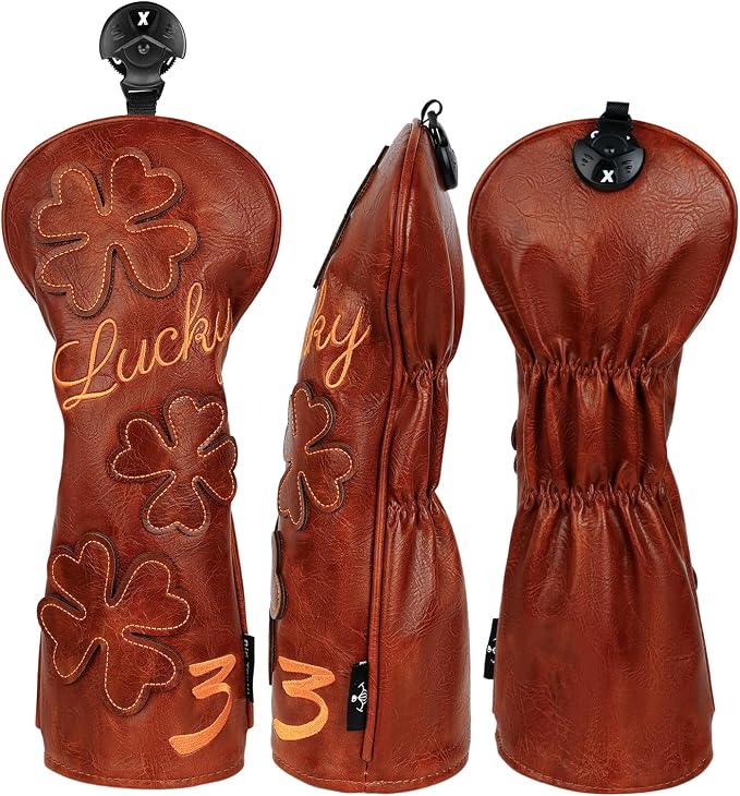 Golf Headcovers Golf Club Head Covers Four Leaf Clover Good Luck Charm - Image 3