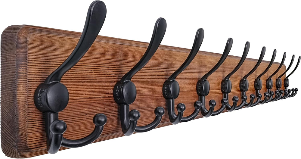 Dseap Coat Rack Wall - Heavy-Duty 38-1/4" Long, with Reinforced 10 Custo...