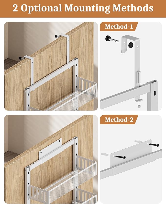 Over the Door Pantry Organizer 8-Tier, Large Metal Door Spice Rack - Image 6