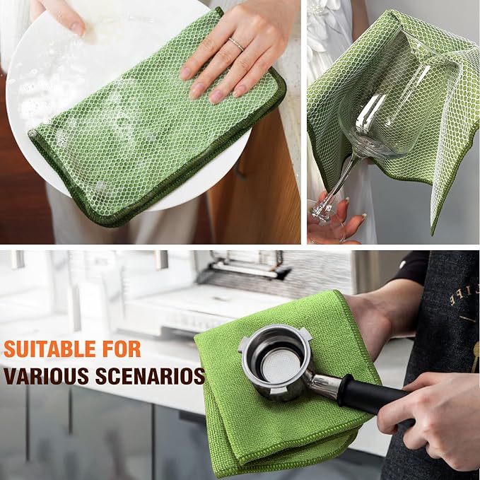 KinHwa Kitchen Washcloths for Dishes Absorbent Microfiber Dish Cloths Quick Dry - Image 6