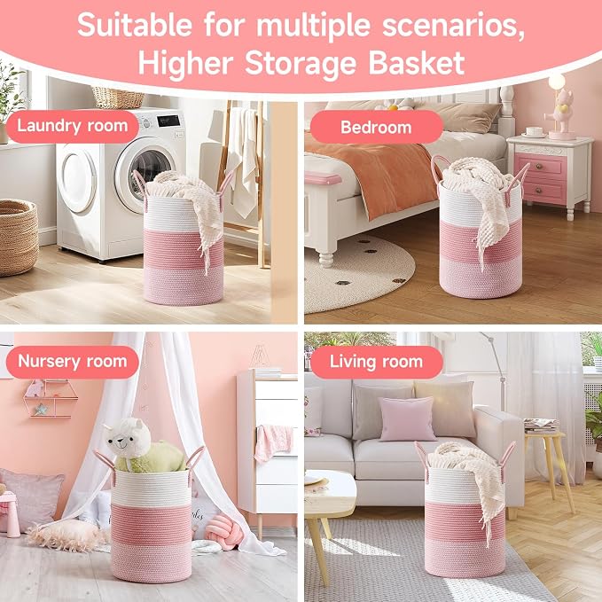 CLHMILY&Z 60L Laundry Basket Round Storage Rope Basket - Image 5