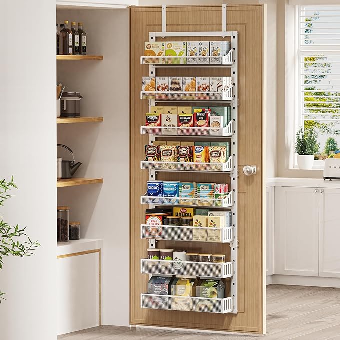 Over the Door Pantry Organizer 8-Tier, Large Metal Door Spice Rack - Image 2