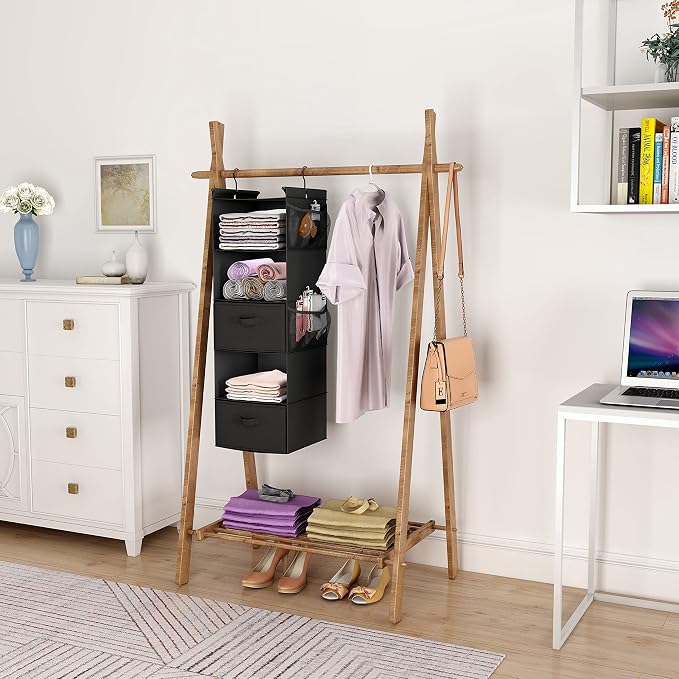 MAX Houser 5 Tier Shelf Hanging Closet Organizer, Cloth Hanging Shelf - Image 2