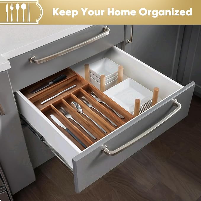 Silverware Organizer, 12.5 Inch Utensil Organizer Kitchen Drawer Organizer - Image 5