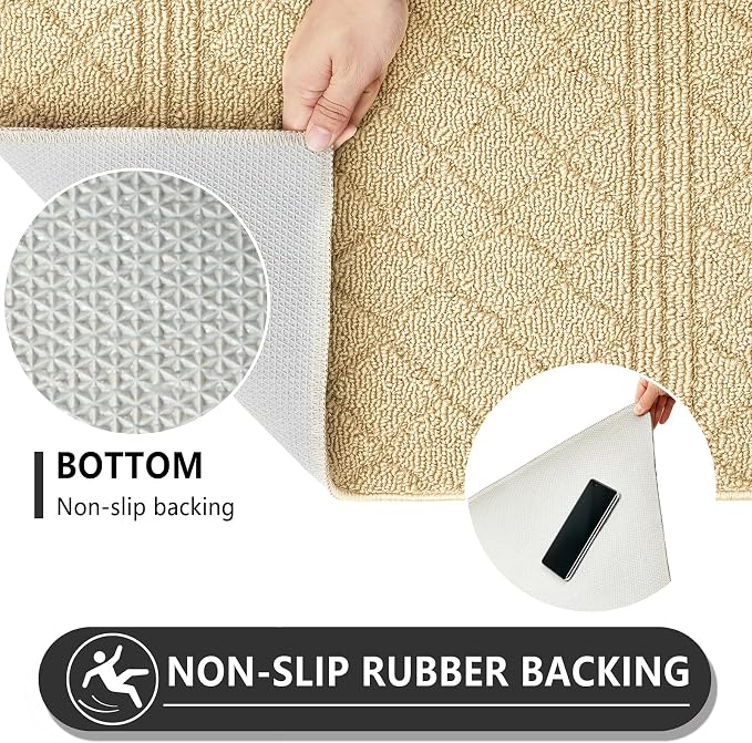 REFETONE Indoor Doormat, Front Back Door Mat 24"x36" Absorbent Rubber Backing - Image 3