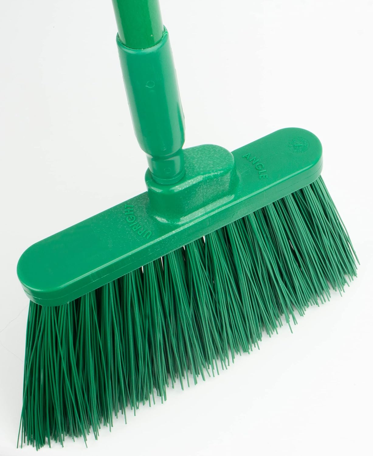 SPARTA 41083EC09 Plastic Color Coded Broom, Unflagged Bristles, Long Broom With Angled Head For Small Debris Cleaning, 56 Inches, Green