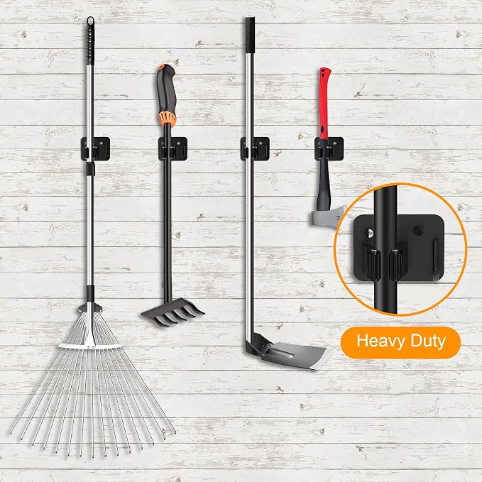 4 Pack Stainless Steel Broom Holder Wall Mount - Image 6