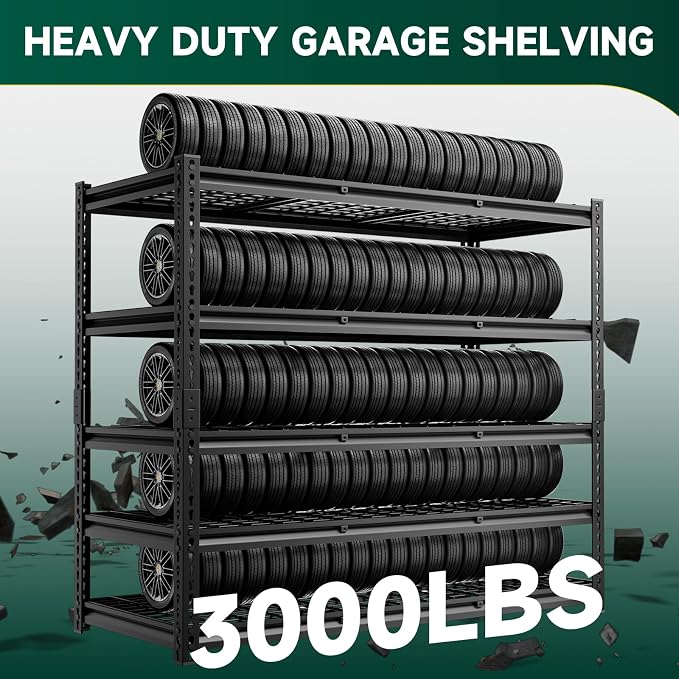5-Tier 60" W X 24" D X 72" H Storage Shelves 3000LBS Garage Shelving Metal - Image 6