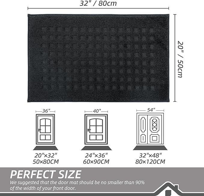 BEQHAUSE Waffle Door Mats Indoor 20"x32", Dog Mat - Image 2