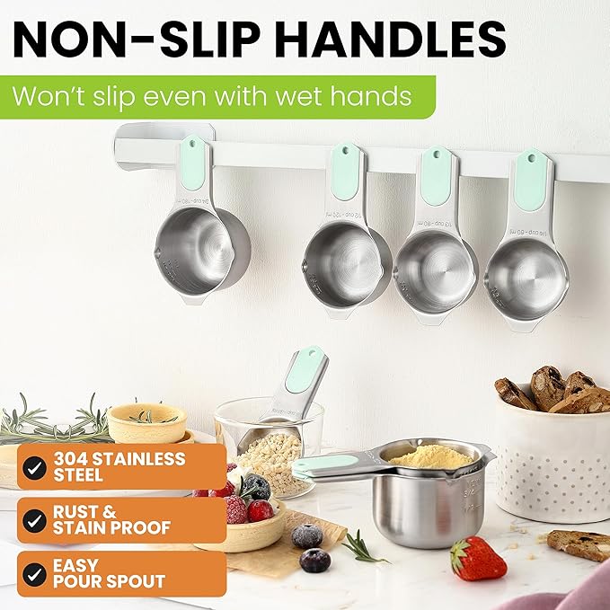 Spring Chef Magnetic Stainless Steel Measuring Cups, Kitchen Tools - Image 3