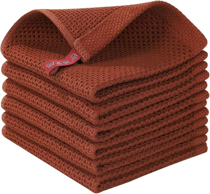 Homaxy 100% Cotton Waffle Weave Kitchen Dish Cloths, Ultra Soft Absorbent Quick by Homaxy