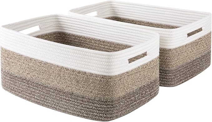 Large Storage Basket for Organizing, Woven Rope Basket for Shelves, Closet by OIASKET