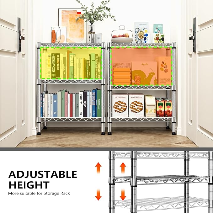 750 lbs 3 Tier Shelf Metal Storage Shelves Wire Rack Closet Organizers - Image 6