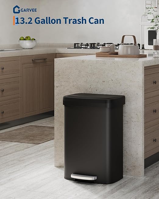 Garvee 13 Gallon / 50 Liter Metal Trash Can - Image 2