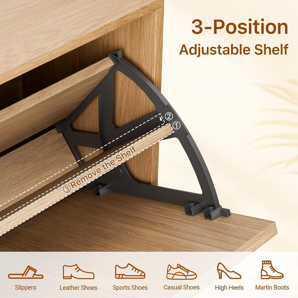 Farmhouse Shoe Cabinet Storage for Entryway, Slim Hidden Shoe Rack Cabinet
