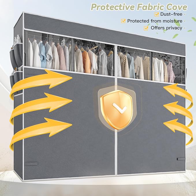 Raybee Clothes Rack with Cover, 1150LBS Heavy Duty Clothing Rack - Image 2