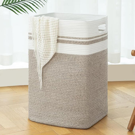 OIAHOMY 91L Laundry Hamper, XXXLarge Laundry Basket, Collapsible Cotton Rope by MasterofSpaceOptimization