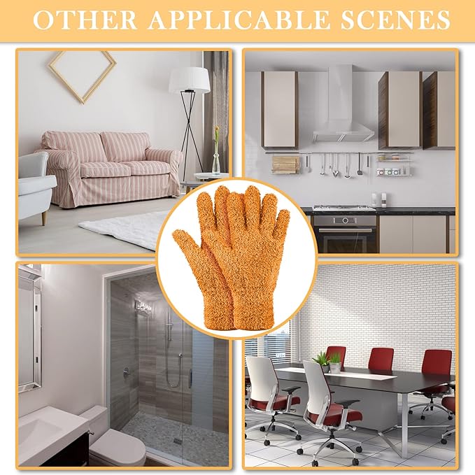 Bencailor 6 Pairs Microfiber Dusting Gloves, Dusting Cleaning Gloves Microfiber - Image 7