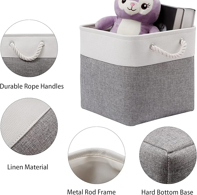 Cube Storage Bins, Collapsible Fabric Cube Storage Bin, 11 Inch Cube Storage - Image 3