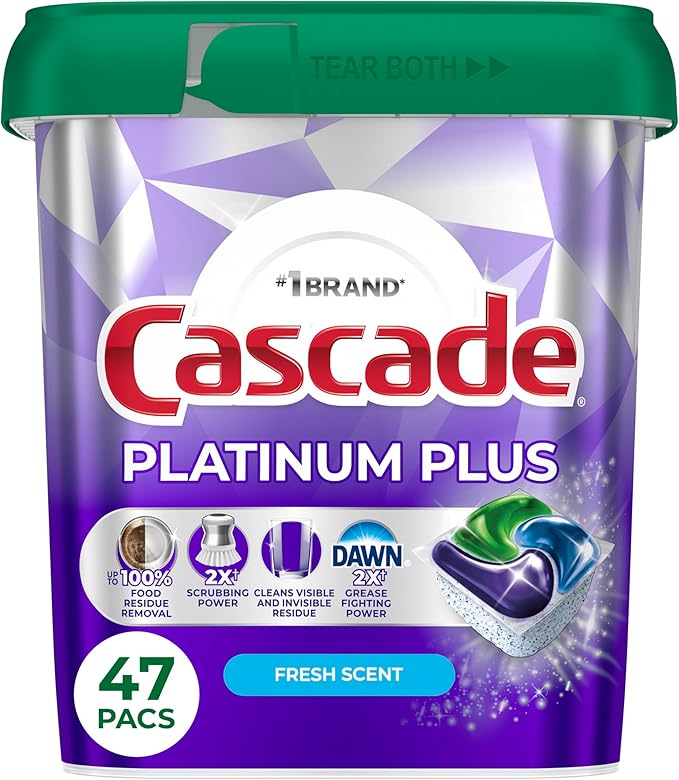 Cascade Platinum Plus Dishwasher Pods, Dishwasher Detergent, Dish Detergent Soap by Cascade