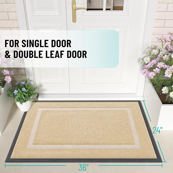 OLANLY Front Door Mat Indoor Outdoor Entrance, Waterproof All-Season, - Image 2