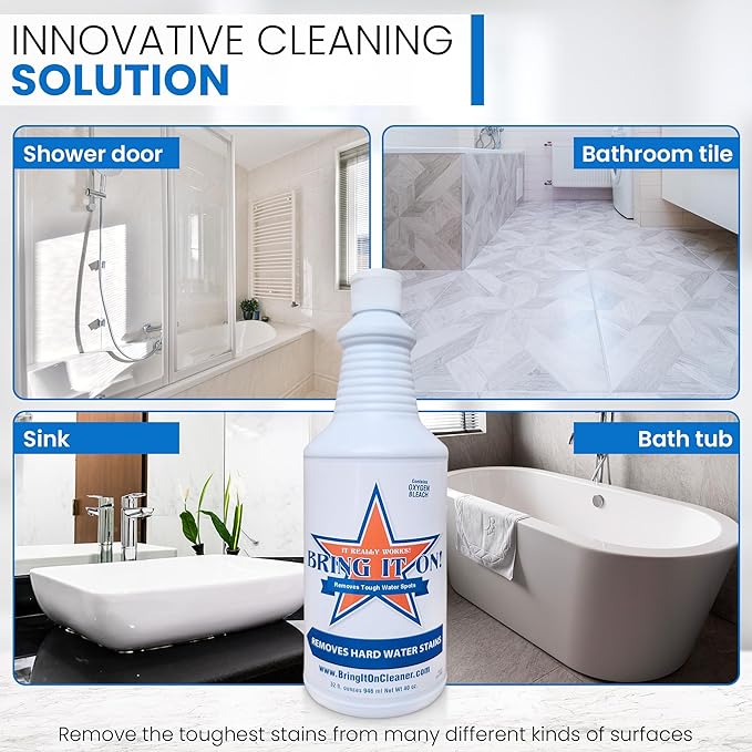 BRING IT ON! CLEANER Water Spot Remover Plus 2 Drill Brushes, Clean Tile - Image 2