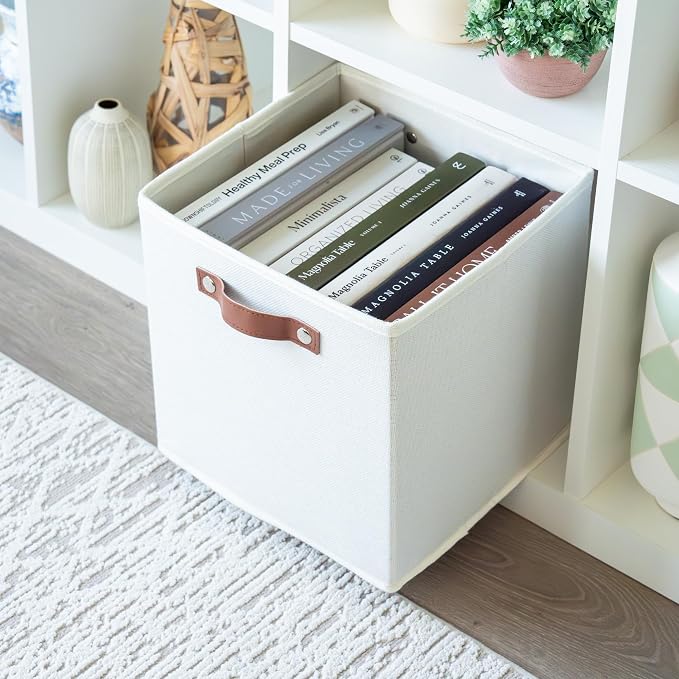 OrganiHaus 11x11 Fabric Cubes Storage Bins Set of 4, Foldable Collapsible - Image 5