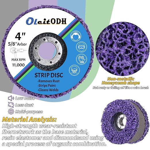 20 Pcs 4" x 5/8" Strip Discs Bulk, Paint Stripping and Rust Removal Wheels - Image 3