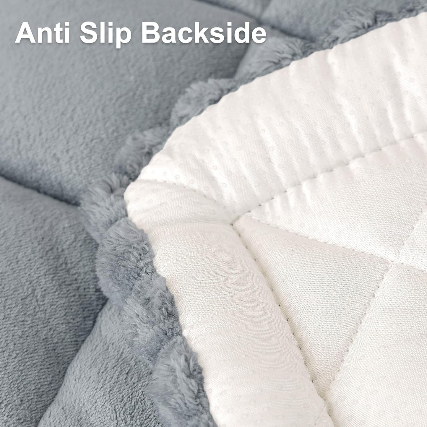 Smiry Couch Cover for Dogs, Non Slip Washable Pet Sofa Protector for Large Dogs, Cats, Fuzzy Plush Sofa Covers for 2 Cushion Couch, Against Fur, Dirt & Scratch Resistant, Grey, 27.6"×59"