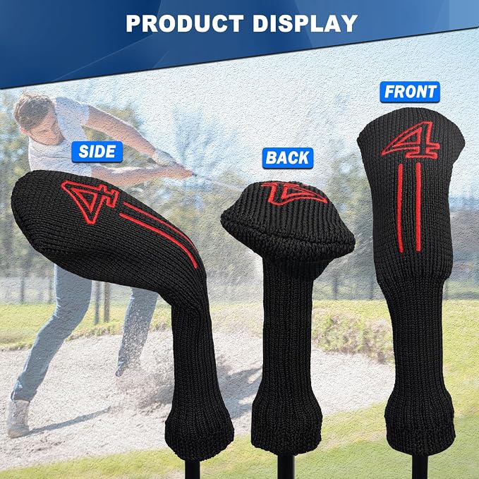 mytag 8PCS Golf Hybrid Iron Covers Set, Knit Hybrid Head Covers, Fits Cobra T - Image 6