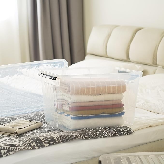 Citylife 54 QT Clear Plastic Storage Bins - Image 6