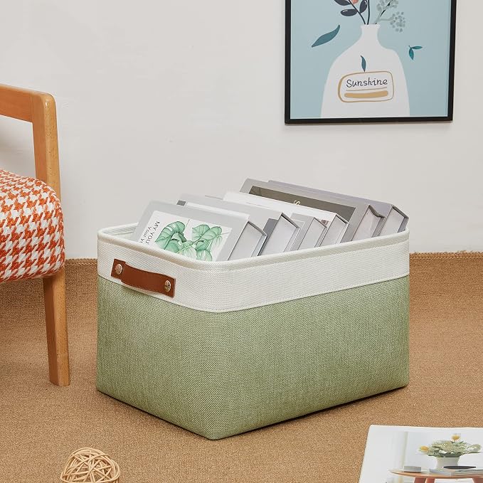 DULLEMELO Fabric Storage Bin for Laundry, Foldable Storage Basket for Shelves - Image 5