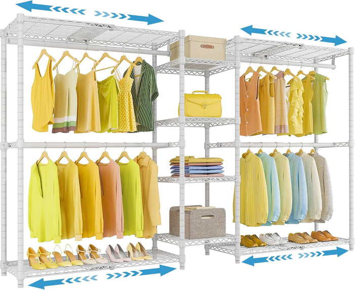 VIPEK X3 Expandable Heavy Duty Clothes Rack Closet Organizer System White