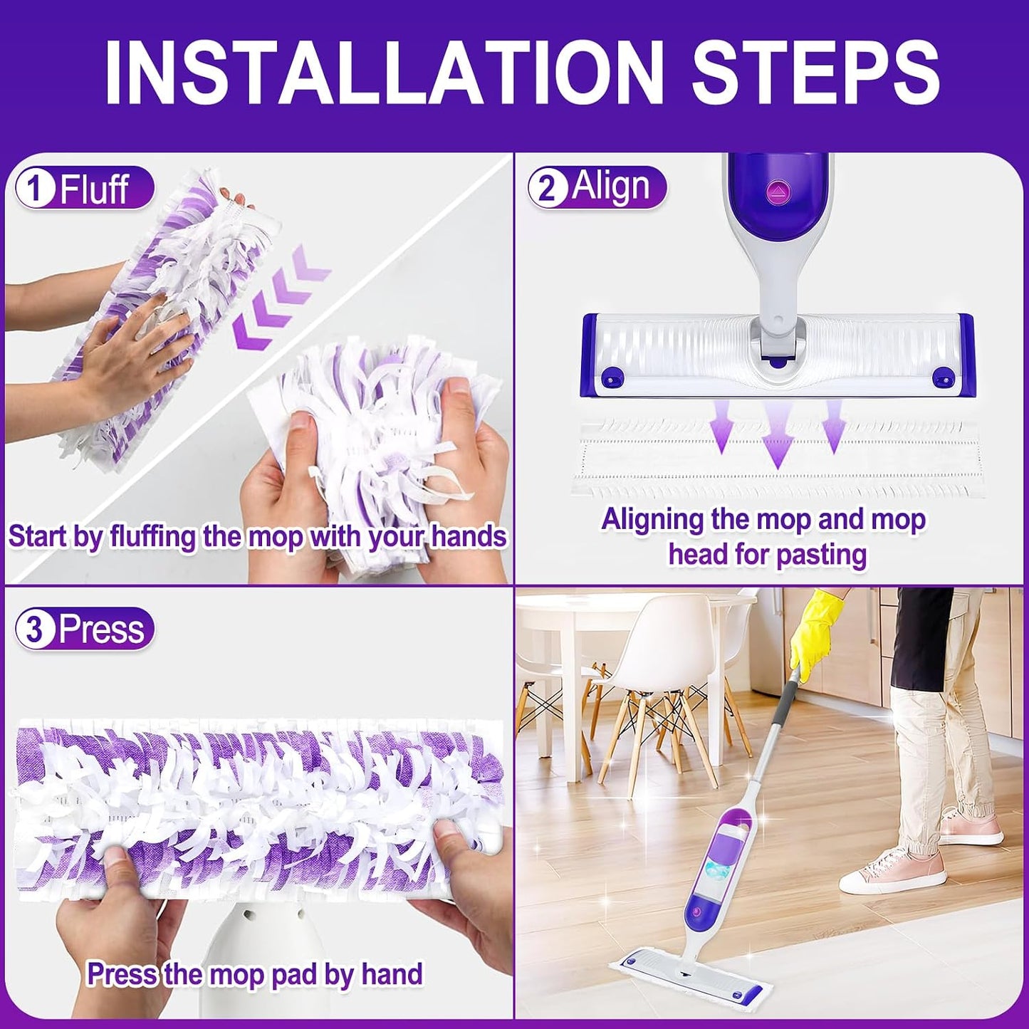 20 Pack Disposable Power Mop Pads for Swiffer Power Mop Pads,Compatible with Swiffer Power Mop Refills,Thickened Multi-Surface Replacement for Swiffer Wet Pads Refill on All Finished Floors