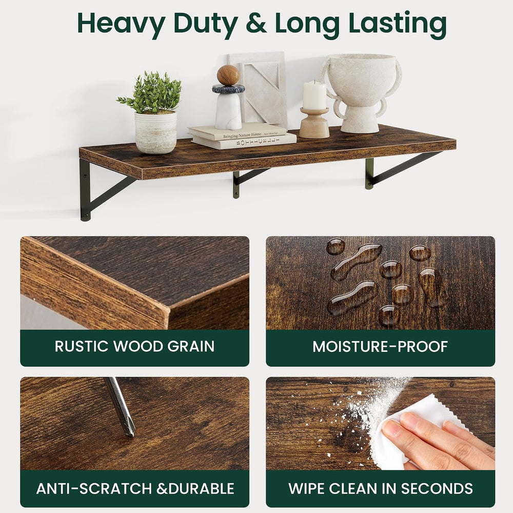 Floating Shelves 12 Inch Deep, 36W x 12D Wall Shelf Set of 2, 60 lbs Heavy Du...