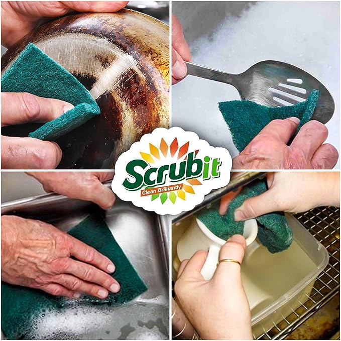 Scouring Pads - Heavy Duty Household Cleaning Scrubber - Reusable Scrubbing - Image 6