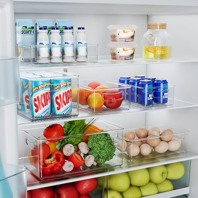8 PACK Freezer Organizer Bins Clear Stackable Storage Bins - Image 3