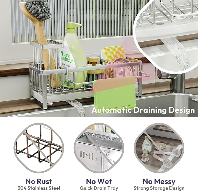 SWTYMIKI Sponge Holder for Kitchen Sink - Image 6