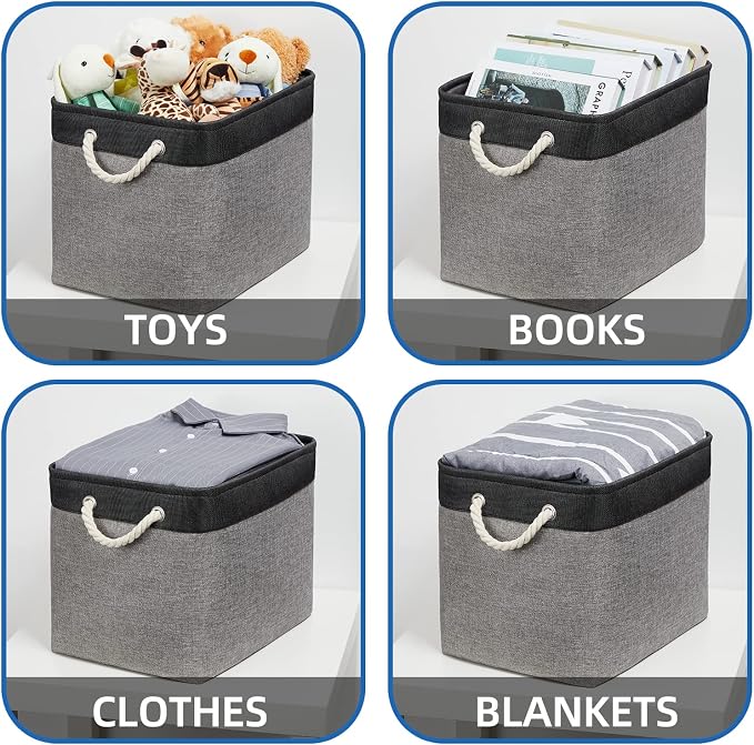 Temary Large Storage Baskets 2 Pack Cloth Basket - Image 4