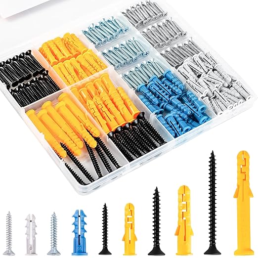KURUI Wall Anchors Kit for Hanging Wall Art Decor, 135 Screws and 135 Drywall by KURUI
