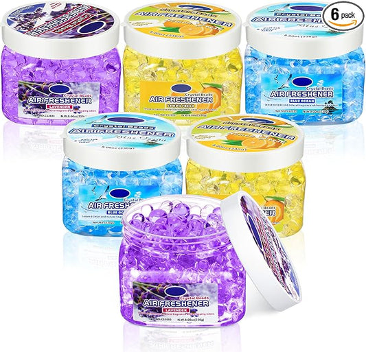 6 Pcs Air Freshener Gel Beads Bulk Odor Eliminator Beads Odor Removing Gel by Dansib