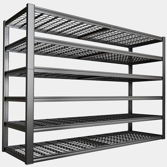 65" W Garage Shelving Heavy Duty, 6 Tier Garage Shelves, Adjustable Storage by PMKES