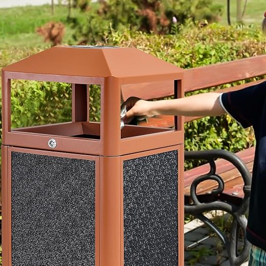 Square Waste Container with Dome Lid | Commercial Outdoor Garbage and Trash - Image 8