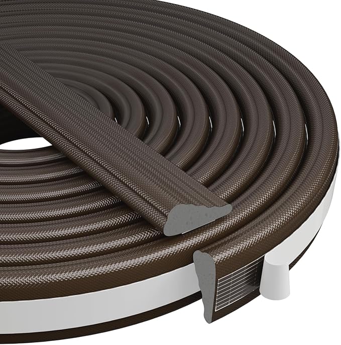 Wedge-Shape Window Weather Stripping Door Frame Seal Strip 196” Brown, Upgrade by KNEELISA